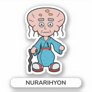 Sticker Caricature japonaise Yokai Monster Nurarihyon