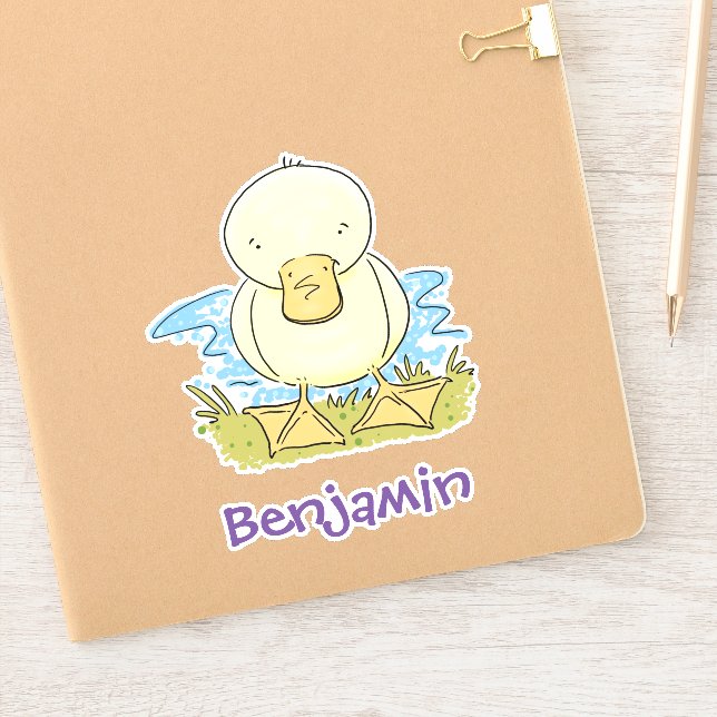 Sticker Caricature jaune mignon pour canard bébé (Carnet)