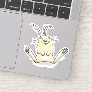 Sticker Caricature joli sourire lapin lapin bébé lapin lap