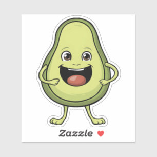 Sticker Caricature mignonne et souriante Avocado