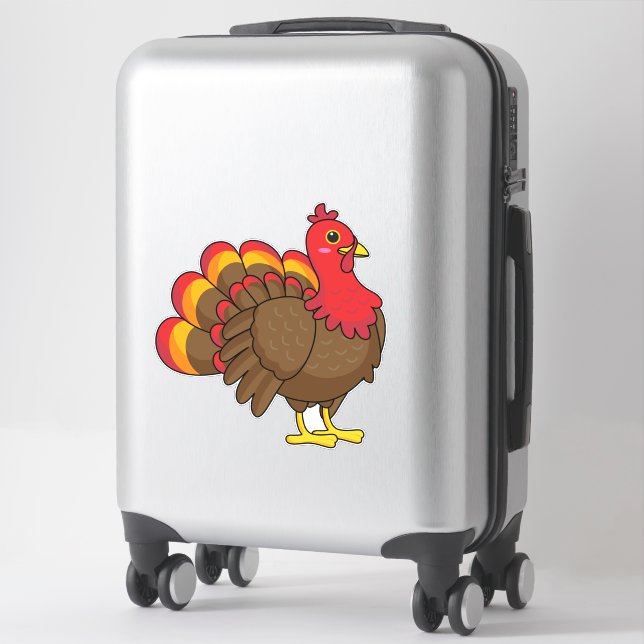 Sticker Caricature mignonne Turquie (Sur valise)