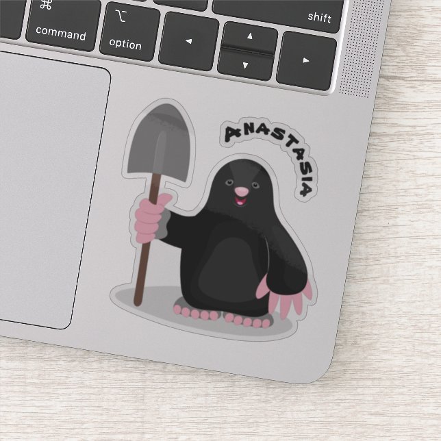 Sticker Caricature mole joyeux (Détail)