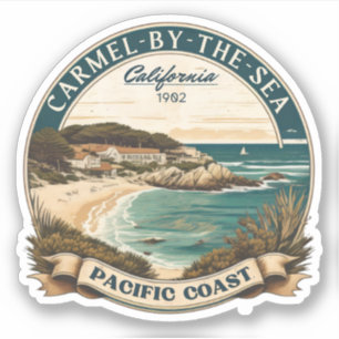 Sticker Carmel au bord de la mer californie côte pacifique