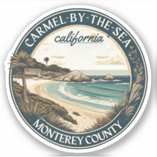 Sticker Carmel par la mer plage de la côte pacifique calif