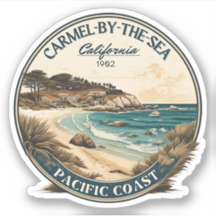 Sticker Carmel par la mer plage de la côte pacifique calif