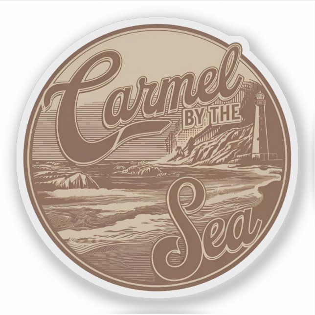 Sticker Carmel par mer plage californie côte pacifique g (Devant)