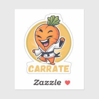 Sticker Carotte drôle Carotte Karate Pun
