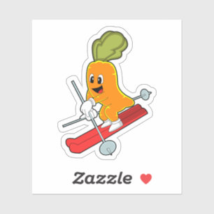 Sticker Carotte en ski avec ski