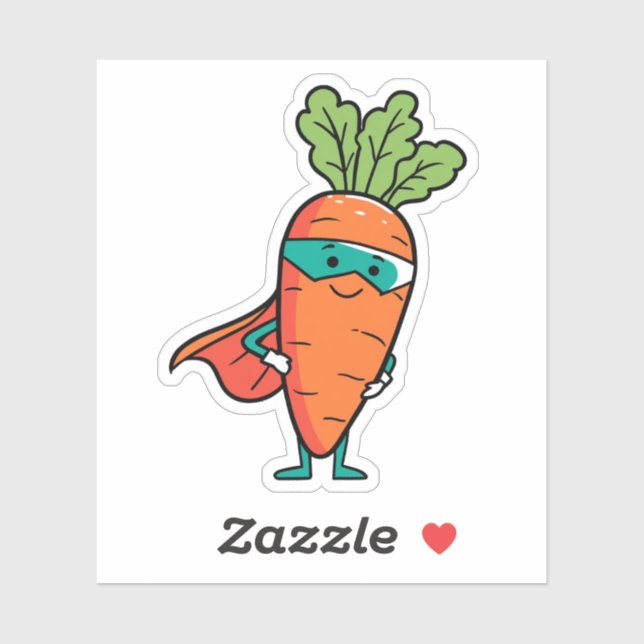 Sticker Carotte Super Héros (Feuille)