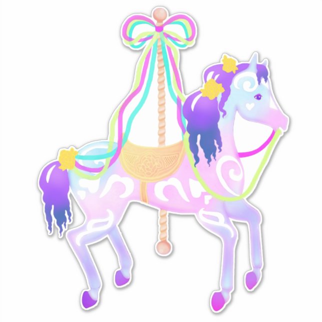 Sticker Carousel Horse (grand autocollant) (Devant)