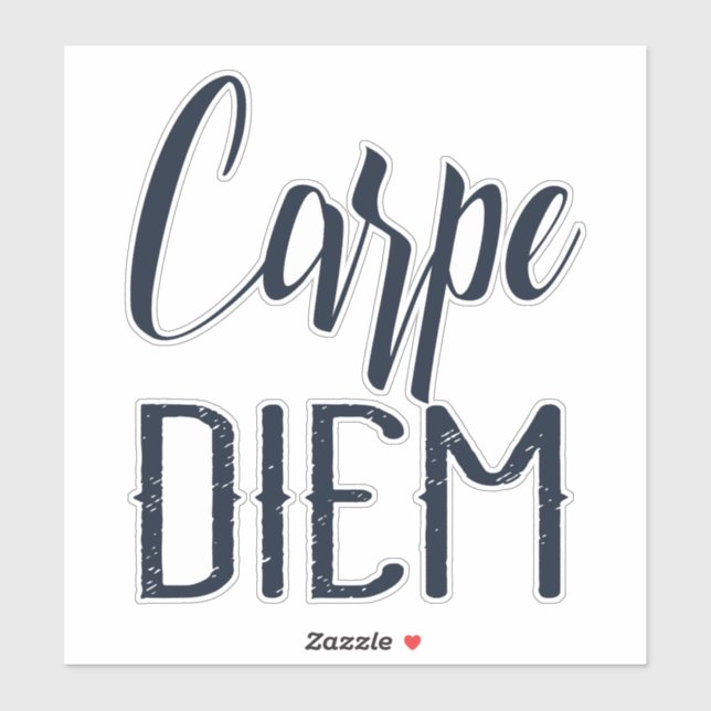 Sticker Carpe Diem Saisir Le Jour Noir Type (Feuille)
