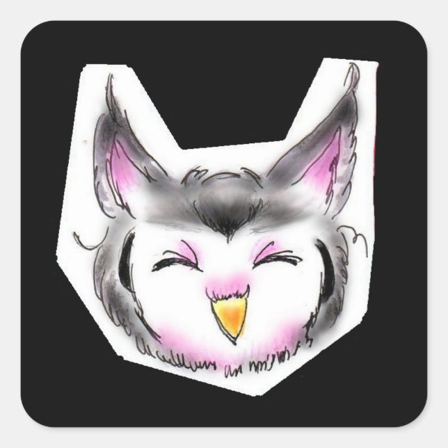 STICKER CARRÉ アフリカオオコノハズクちゃん (Devant)