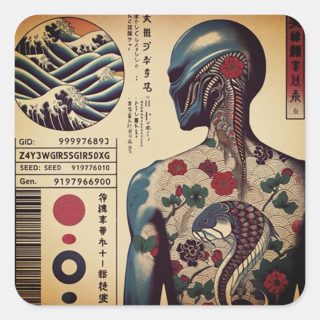 STICKER CARRÉ シール (Devant)