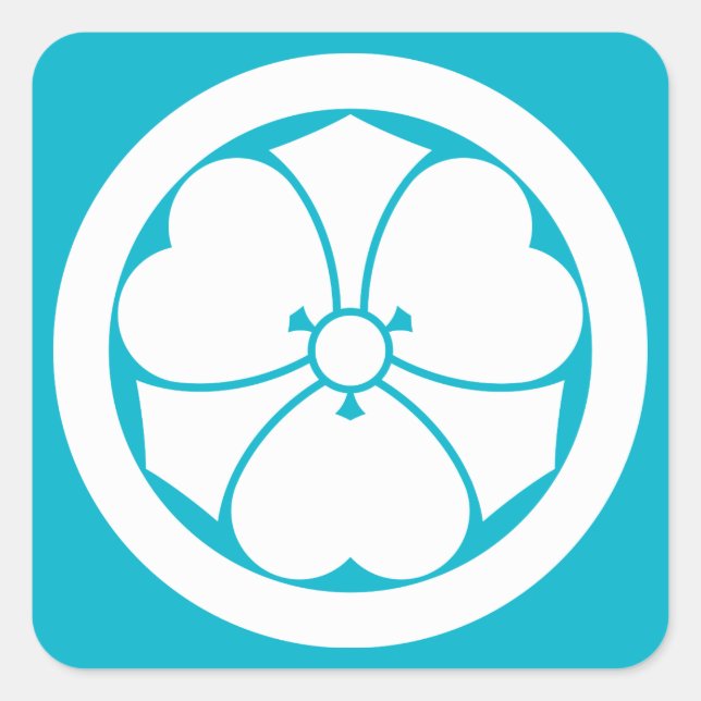 STICKER CARRÉ 丸 に 剣 酢 漿 草 (Devant)