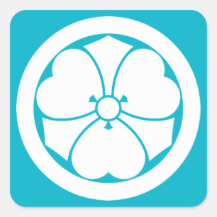 STICKER CARRÉ 丸 に 剣 酢 漿 草
