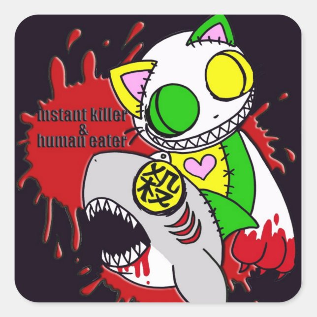 STICKER CARRÉ 人喰いと瞬殺シール (Devant)