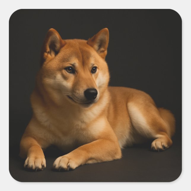 Sticker Carré 柴犬ポートレート – Shiba Inu Art (Devant)