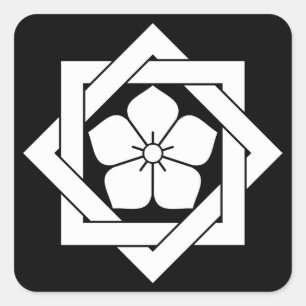 STICKER CARRÉ 組 合 角 に 桔 梗
