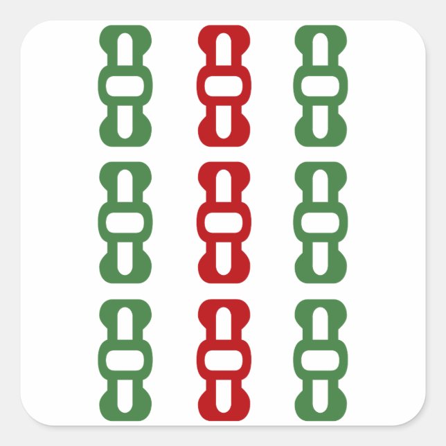 STICKER CARRÉ 麻雀牌 9索 / NINE OF BAMBOOS -MAHJONG TILE- (Devant)