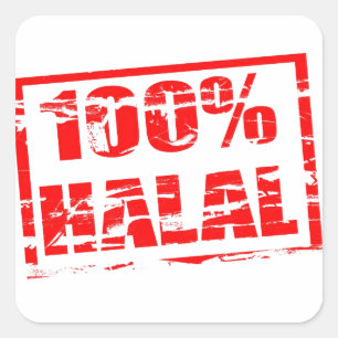 Sticker Carré 100% halal