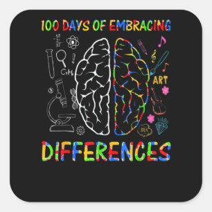 Sticker Carré 100 Jours D'acceptation Des Différences Sped Ensei