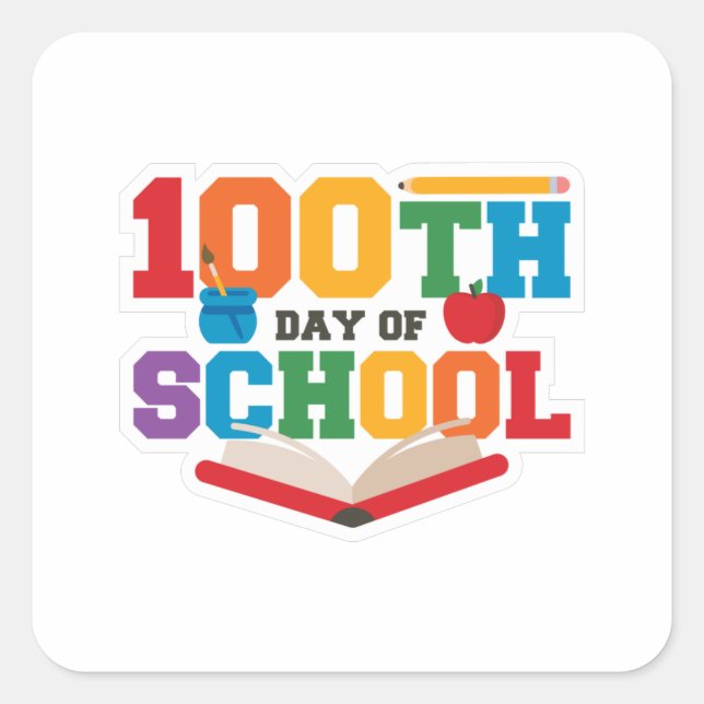 STICKER CARRÉ 100 JOURS DE JOUR SCOLAIRE (Devant)