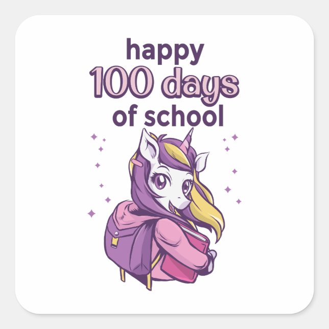 Sticker Carré 100 jours d'école (Devant)