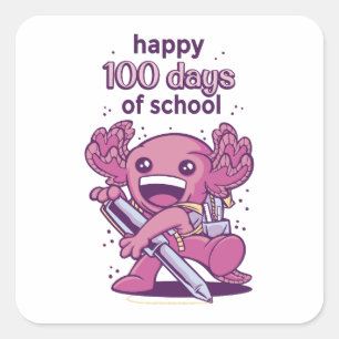 Sticker Carré 100 jours d'invitation scolaire