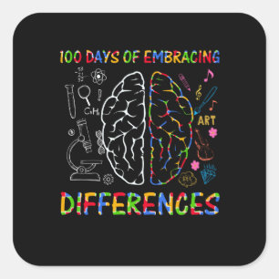 Sticker Carré 100 jours pour embrasser les différences Sensibili