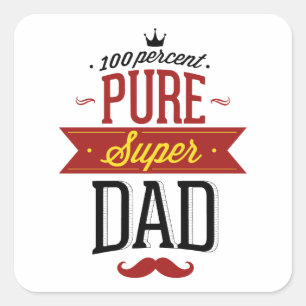 Sticker Carré 100% Pure Super Papa