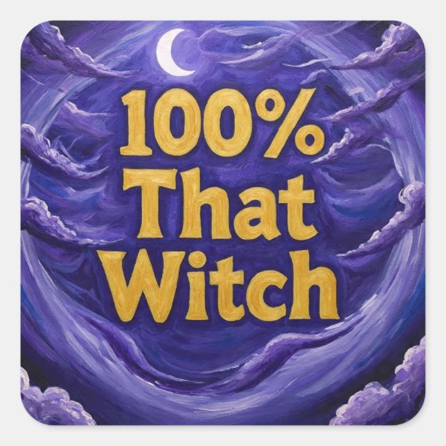 Sticker Carré 100%ThatWitch (Devant)