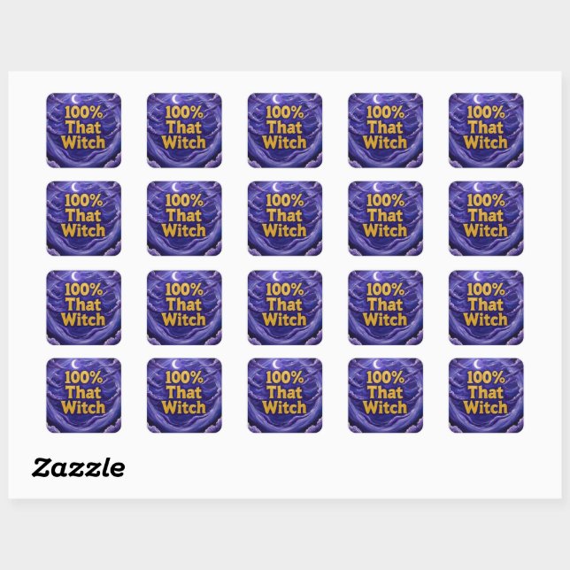 Sticker Carré 100%ThatWitch (Feuille)