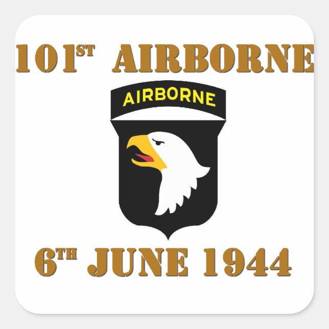Sticker Carré 101st Airborne D-Day Normandy (Devant)