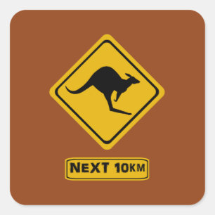Sticker Carré 10 km suivant kangaroos
