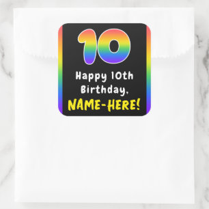 Sticker Carré 10e anniversaire : Rainbow Spectrum # 10, Nom pers