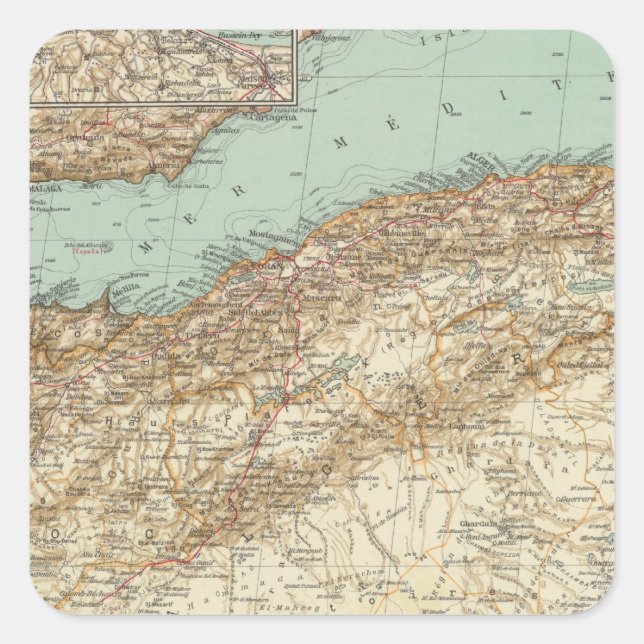 Sticker Carré 112 Maroc, Algérie, Tunisie (Devant)