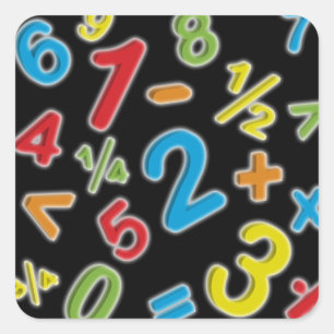 Sticker Carré 123 Nombres Mathématiques