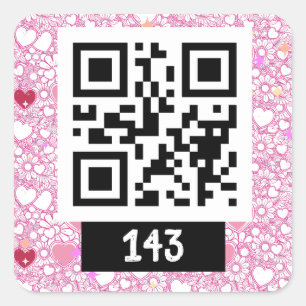 Sticker Carré 143 message secret de code QR, dites-le décoder. v