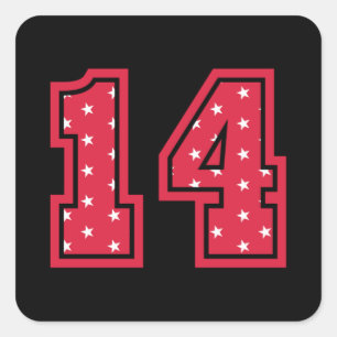 Sticker Carré 14 ANS ANNIVERSAIRE 14e anniversaire Enfants Vinta