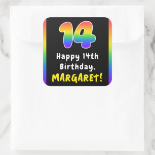Sticker Carré 14e anniversaire : Rainbow Spectrum # 14, Nom pers