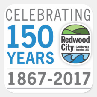 Sticker Carré 150e anniversaire de Redwood City
