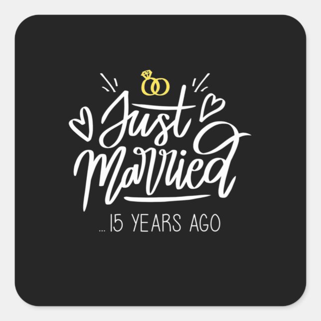 Sticker Carré  | 15e anniversaire du Mariage (Devant)