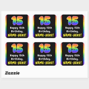 Sticker Carré 15e anniversaire : Rainbow Spectrum # 15, Nom pers
