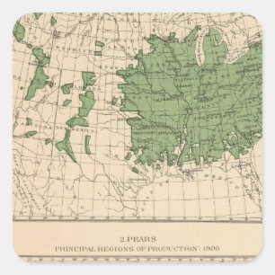 Sticker Carré 174 pommes, poires, principales régions