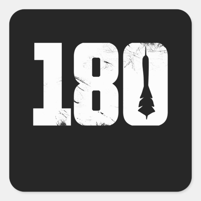 Sticker Carré 180 fléchettes Retro Dartist Dart Throwing (Devant)