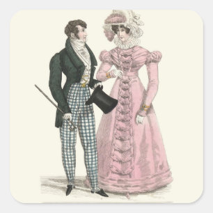 Sticker Carré 1823 Antique Homme Mariage Femme Mode