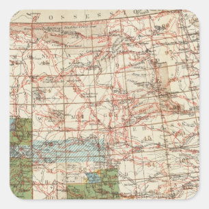 Sticker Carré 1880 Carte de l'état d'avancement des enquêtes géo