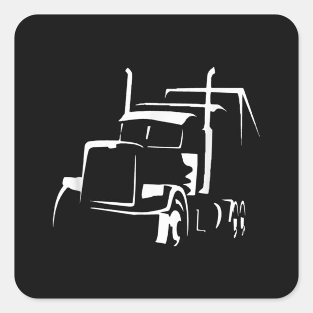 Sticker Carré 18 Camion semi-remorque pour conducteurs de camion (Devant)