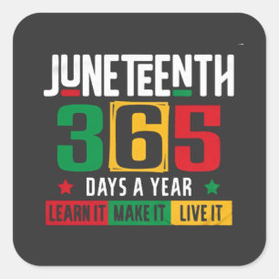 Sticker Carré 19365 Jours par an Apprenez-le comme vous vivez