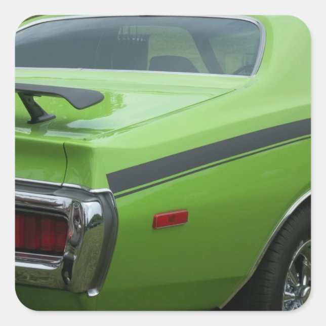 Sticker Carré 1973 Green Dodge Charger SE Brougham (Devant)